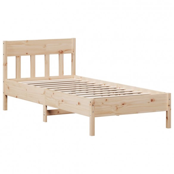 Cadre de lit avec tête de lit 90x200 cm bois de pin massif