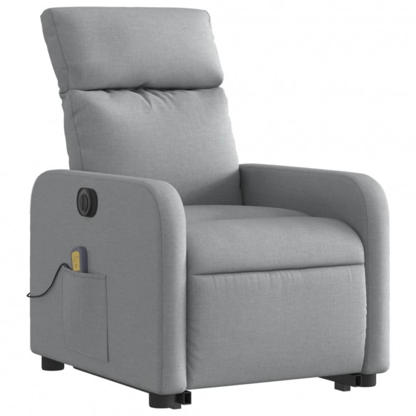 Fauteuil inclinable de massage électrique Gris clair Tissu