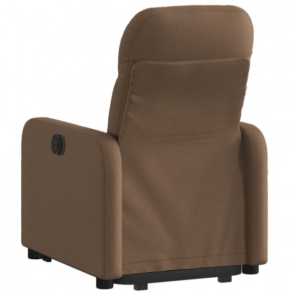 Fauteuil inclinable électrique marron tissu