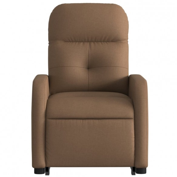 Fauteuil inclinable électrique marron tissu