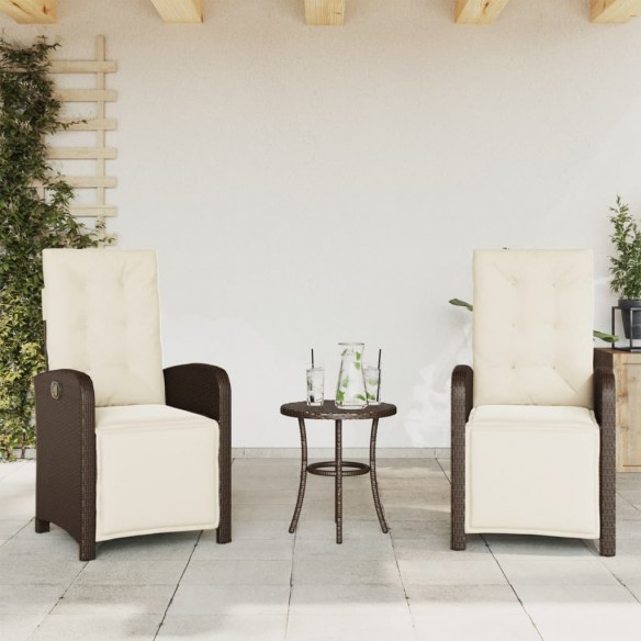 Chaises inclinables de jardin lot de 2 avec repose-pied rotin