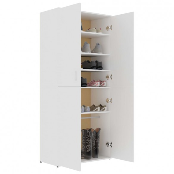 Armoire à chaussures Blanc 80x39x178 cm Aggloméré