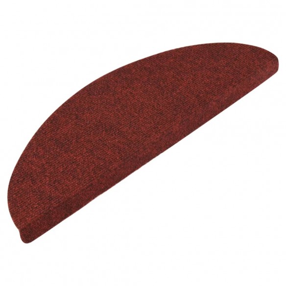 Tapis d'escalier autocollants 15 pcs 56x17x3 cm Rouge