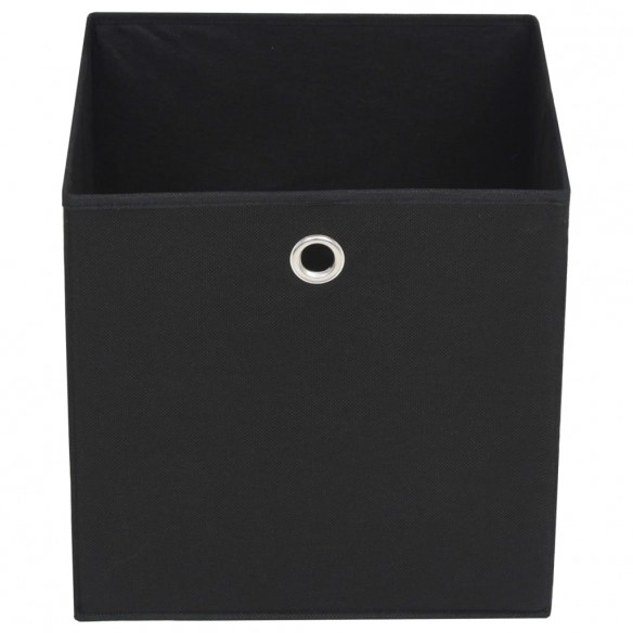 Boîte de rangement 10 pcs Tissu non-tissé 32x32x32 cm Noir