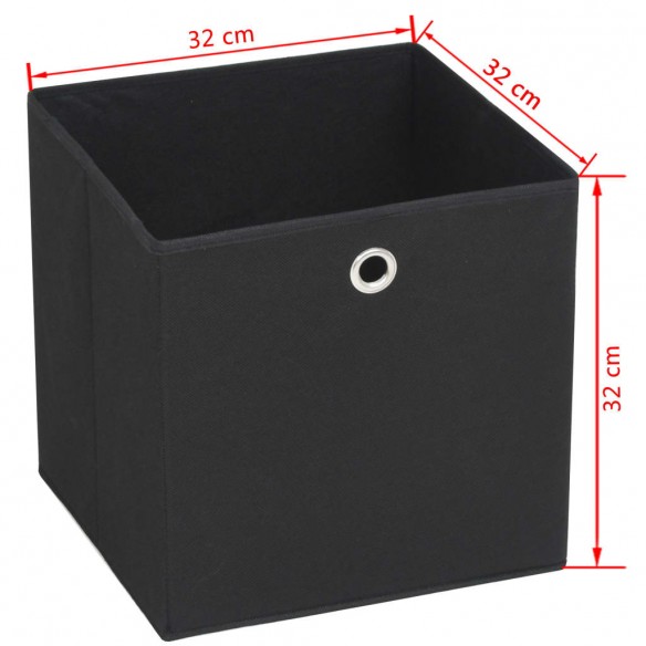 Boîte de rangement 10 pcs Tissu non-tissé 32x32x32 cm Noir