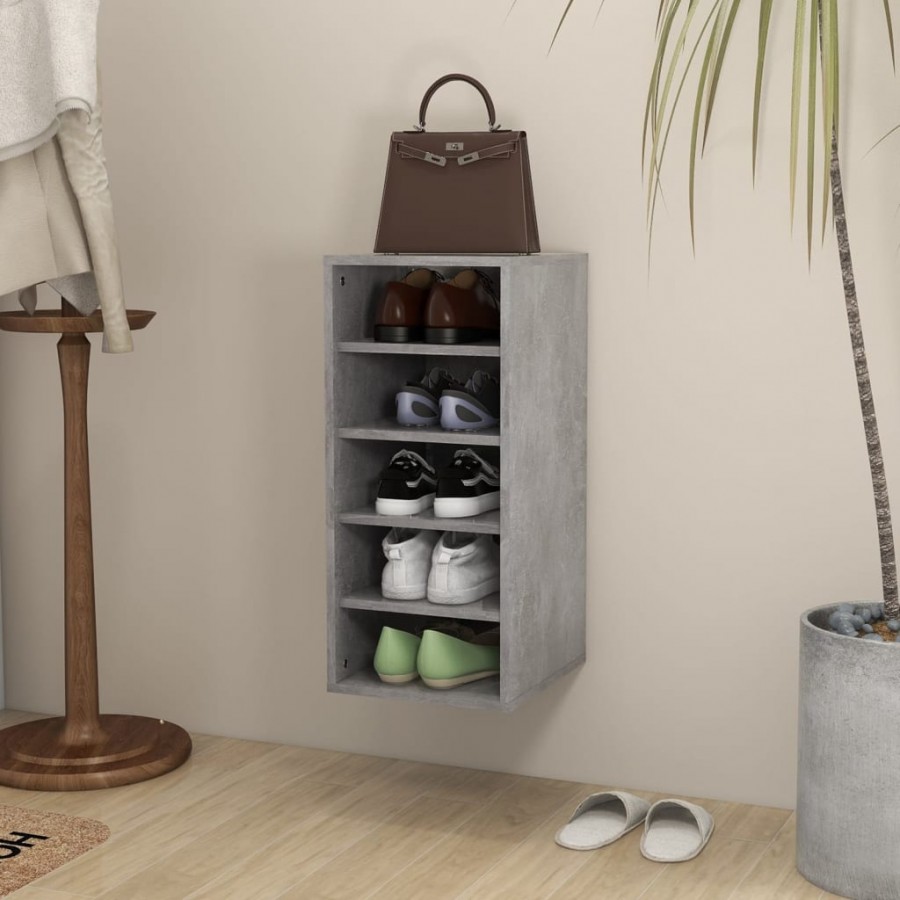 Armoire à chaussures Gris béton 31,5x35x70 cm Aggloméré