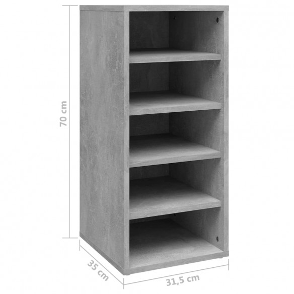 Armoire à chaussures Gris béton 31,5x35x70 cm Aggloméré