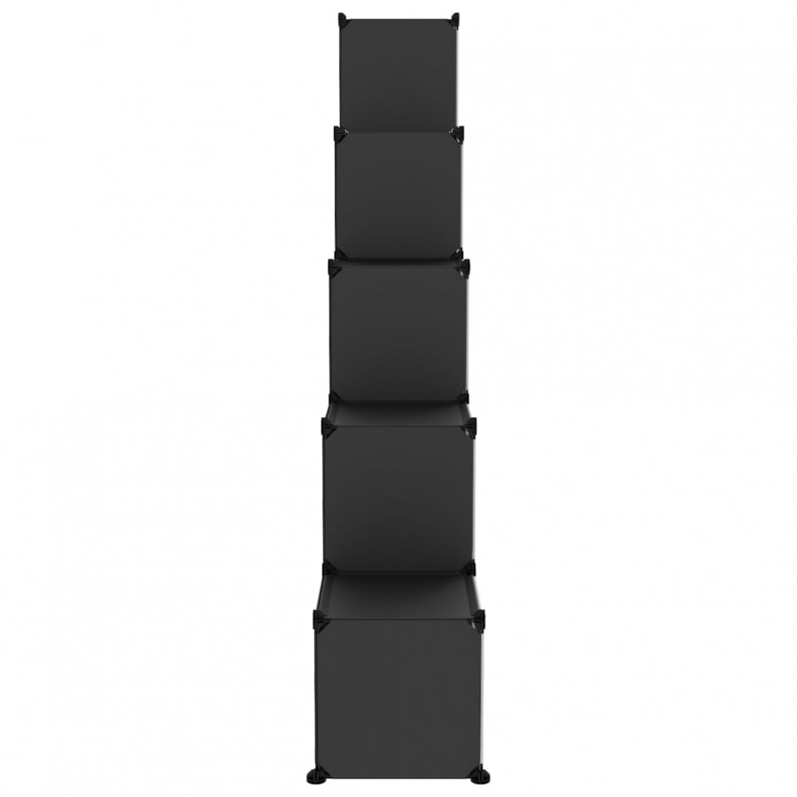 Cubes de rangement 15 pcs avec portes Noir PP