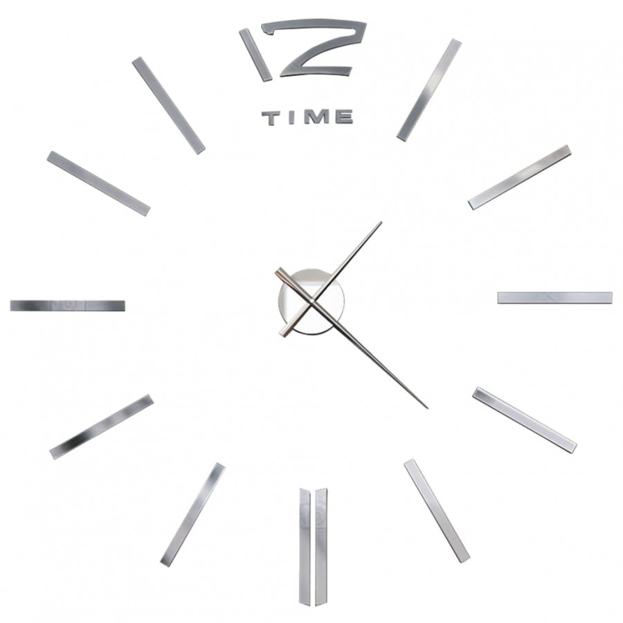 Horloge murale 3D Design moderne 100 cm XXL Argenté Horloge murale 3D Design moderne 100 cm XXL Argenté