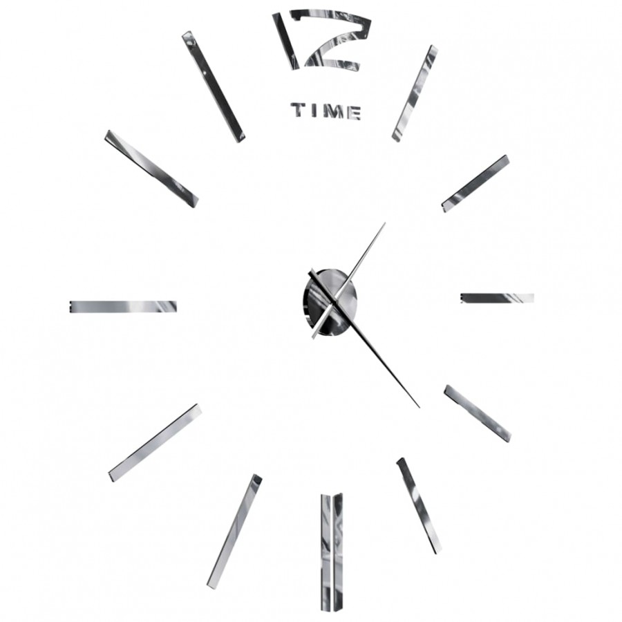 Horloge murale 3D Design moderne 100 cm XXL Argenté Horloge murale 3D Design moderne 100 cm XXL Argenté