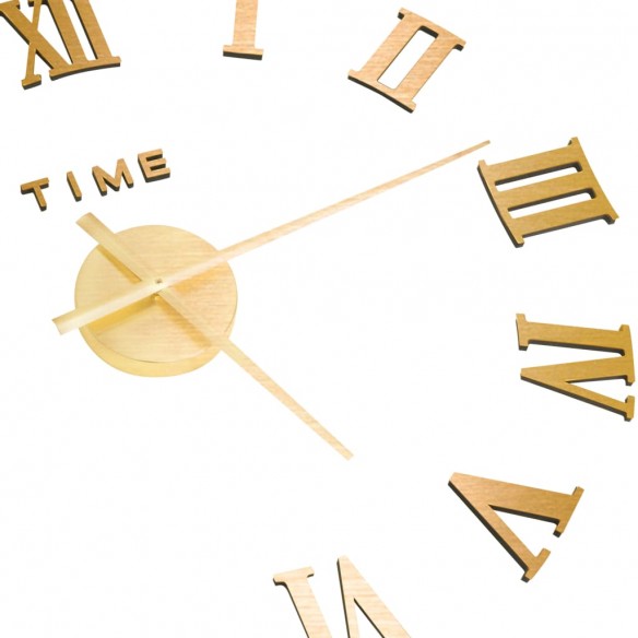 Horloge murale 3D Design moderne Doré 100 cm XXL