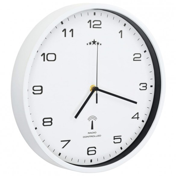 Horloge murale radioguidée avec mouvement à quartz 31 cm Blanc