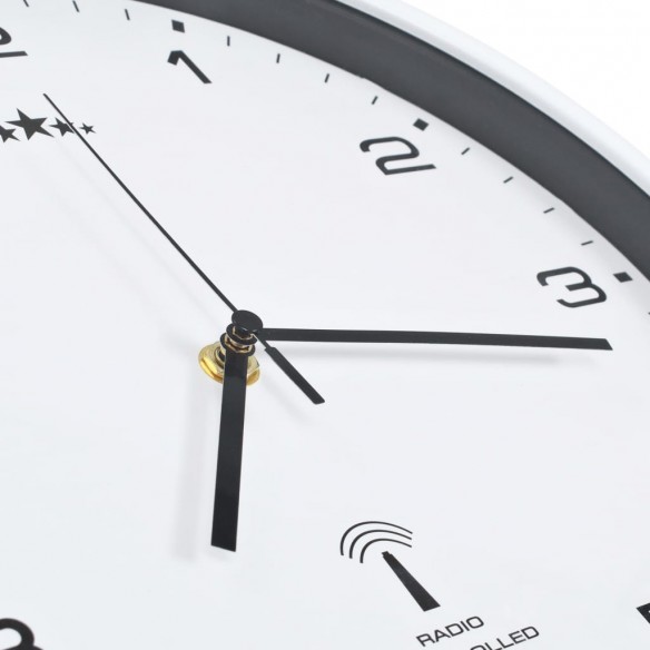 Horloge murale radioguidée avec mouvement à quartz 31 cm Blanc