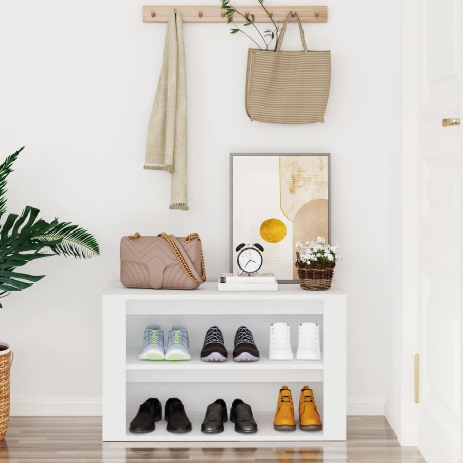 Étagère à chaussures Blanc 75x35x45 cm 
