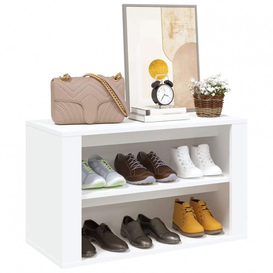 Étagère à chaussures Blanc 75x35x45 cm 