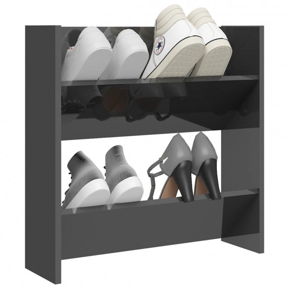 Armoire à chaussures murale Gris brillant 60x18x60 cm Aggloméré