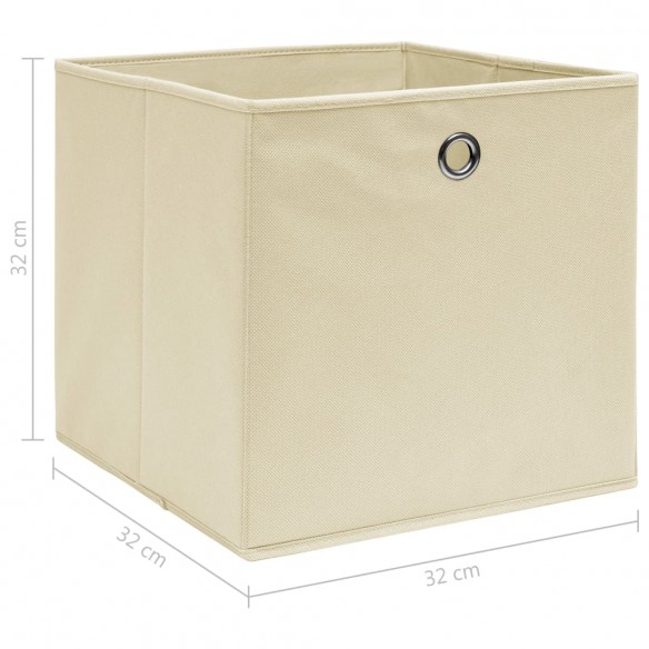 Boîtes de rangement 10 pcs Crème 32x32x32 cm Tissu