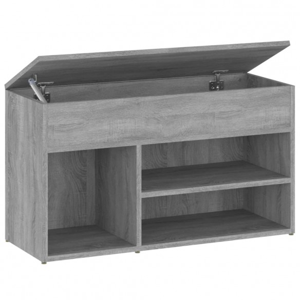 Banc à chaussures Sonoma gris 80x30x45 cm Bois d'ingénierie