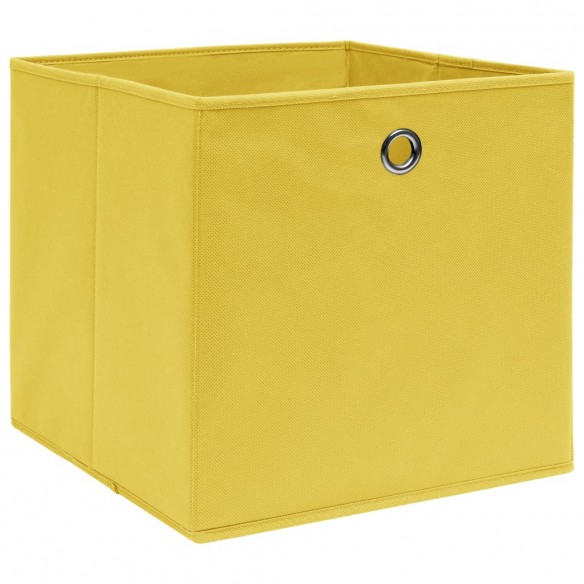 Boîtes de rangement 4 pcs Jaune 32x32x32 cm Tissu