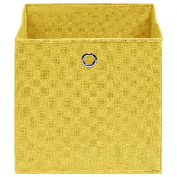 Boîtes de rangement 4 pcs Jaune 32x32x32 cm Tissu