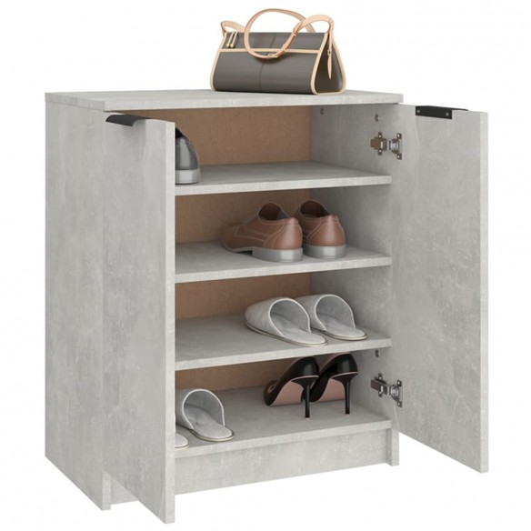 Armoire à chaussures Gris béton 59x35x70 cm Bois d'ingénierie