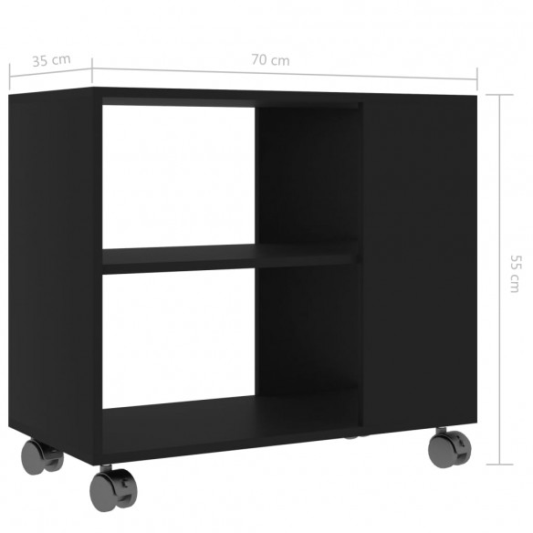 Table d'appoint Noir 70x35x55 cm Bois d'ingénierie