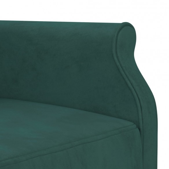 Canapé-lit en forme de L vert foncé 271x140x70 cm velours