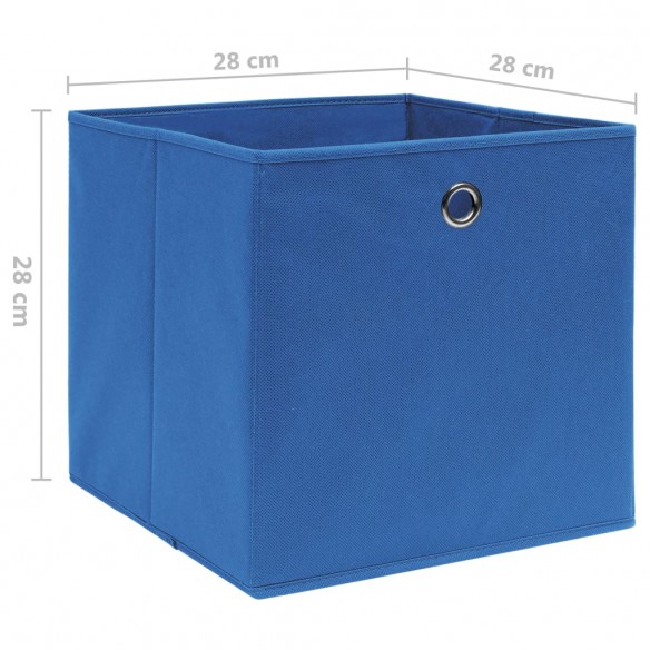 Boîtes de rangement 4 pcs Tissu intissé 28x28x28 cm Bleu