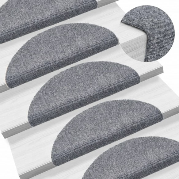 Tapis autoadhésifs de marches 5 pcs Gris clair 56x17x3 cm