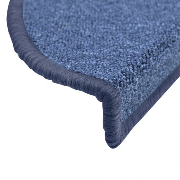 Tapis d'escalier 15 pcs Bleu 56 x 17 x 3 cm