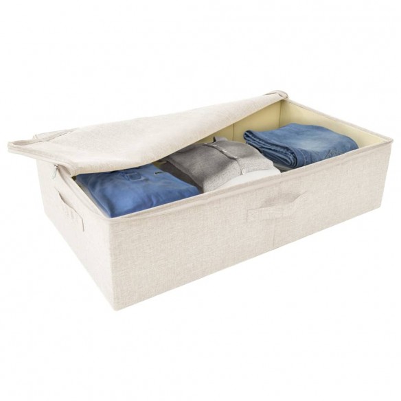 Boîte de rangement Tissu 70x40x18 cm Crème