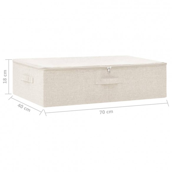 Boîte de rangement Tissu 70x40x18 cm Crème