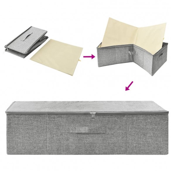 Boîte de rangement Tissu 70x40x18 cm Gris