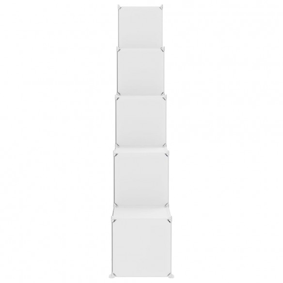 Armoire de rangement pour enfants avec 15 cubes Blanc PP