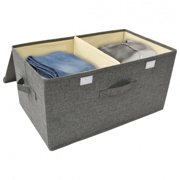 Boîtes de rangement 2 pcs Tissu 50x30x25 cm Anthracite