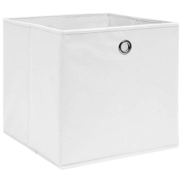 Boîtes de rangement 4 pcs Tissu intissé 28x28x28 cm Blanc