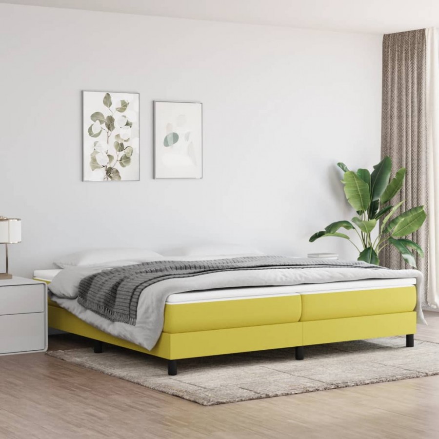 Cadre de lit avec matelas Vert 200x200 cm Tissu