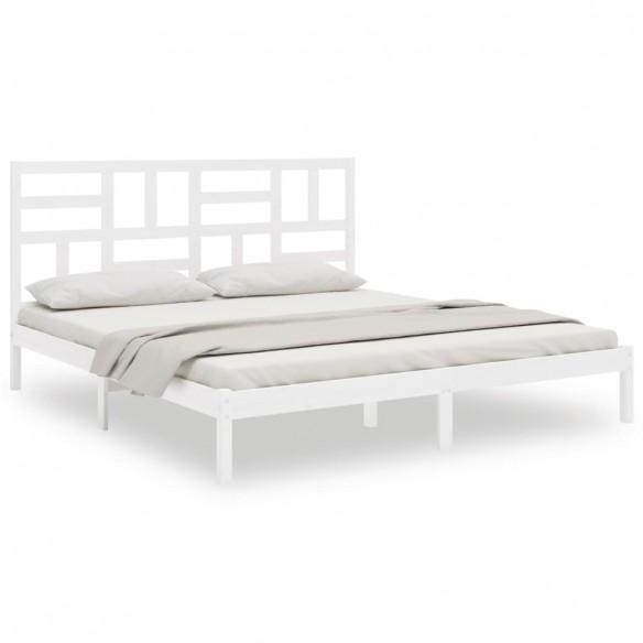 Cadre de lit Blanc Bois massif 180x200 cm Super King