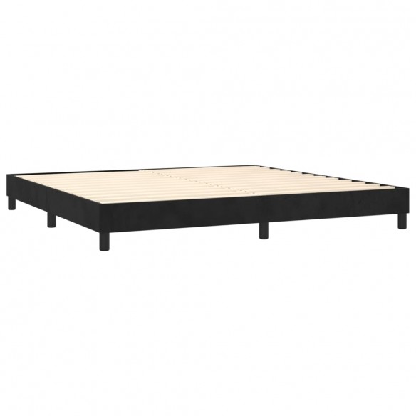 Cadre de lit et matelas Noir 200x200 cm Velours