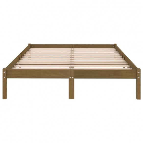 Cadre de lit Marron miel Bois massif 120x190 cm Petit Double