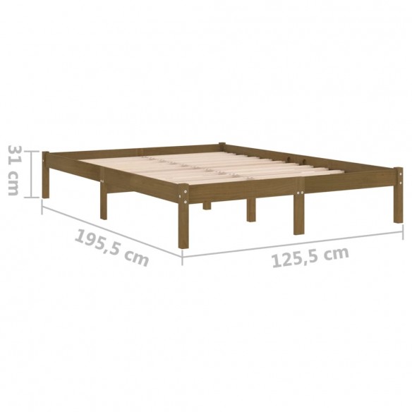 Cadre de lit Marron miel Bois massif 120x190 cm Petit Double