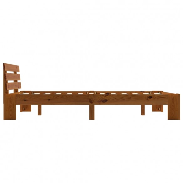 Cadre de lit Marron miel Bois de pin massif 140 x 200 cm