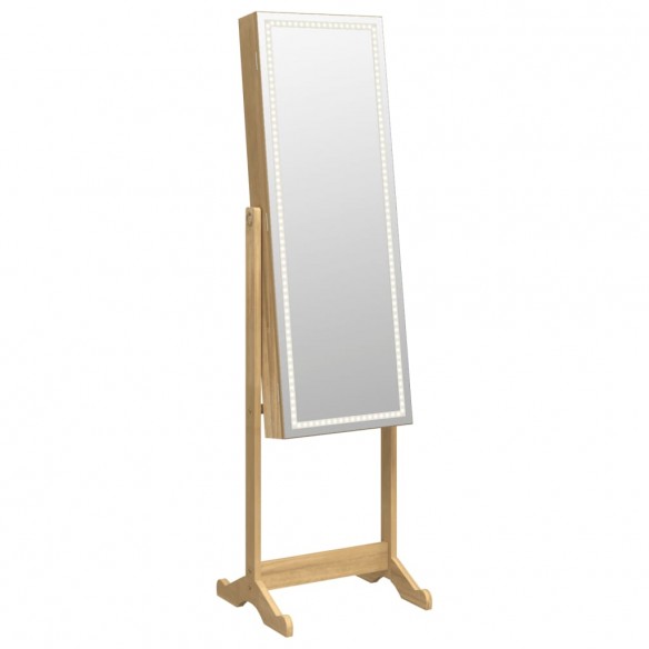 Armoire à bijoux miroir avec lumières LED sur pied