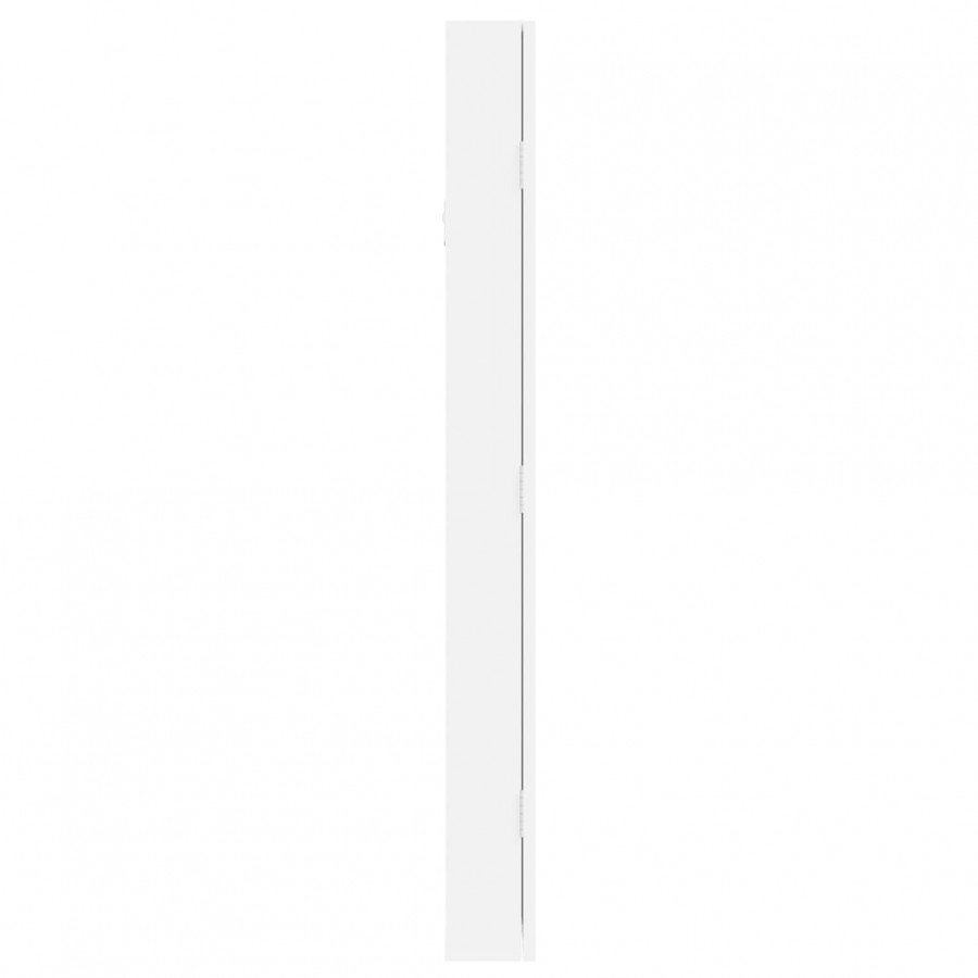 Armoire à bijoux avec miroir murale blanc 30x8,5x90 cm