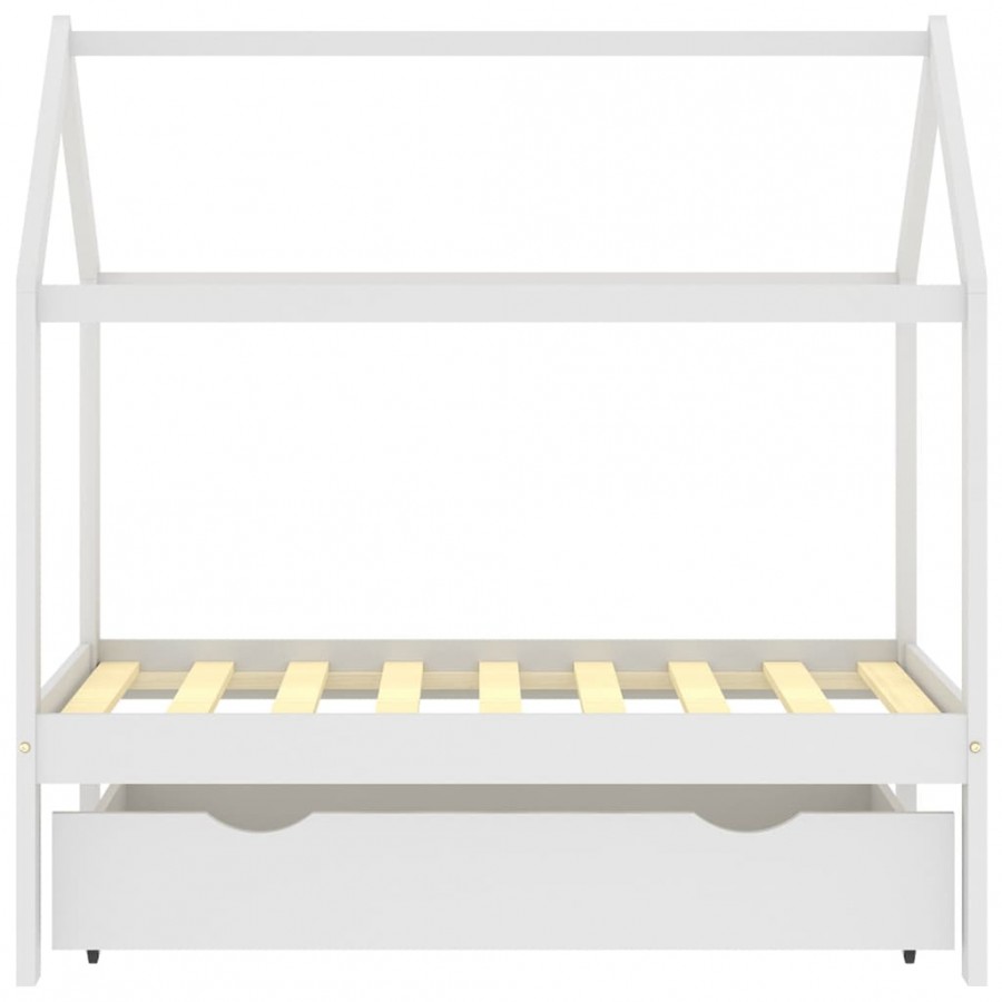Lit d'enfant avec un tiroir Blanc Pin massif 70x140 cm