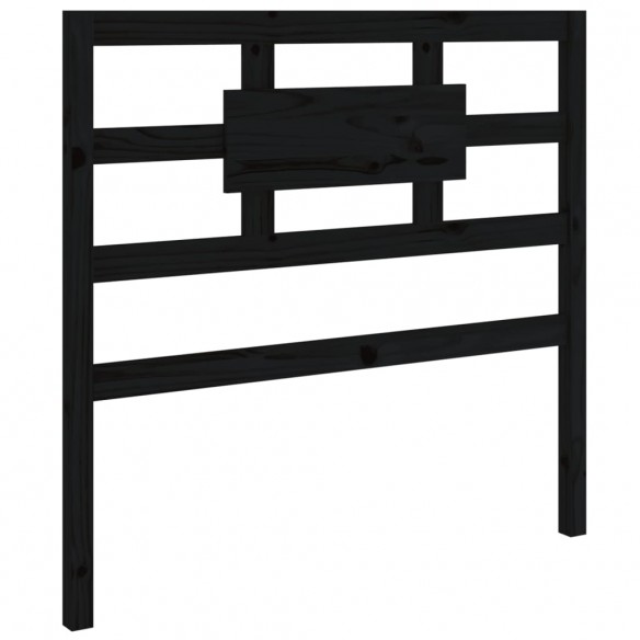 Cadre de lit Noir Bois massif 75x190 cm Petit simple