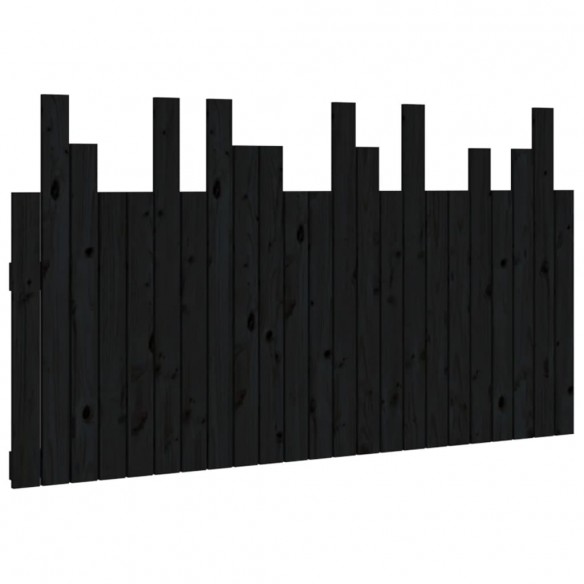 Tête de lit murale Noir 146,5x3x80 cm Bois massif de pin