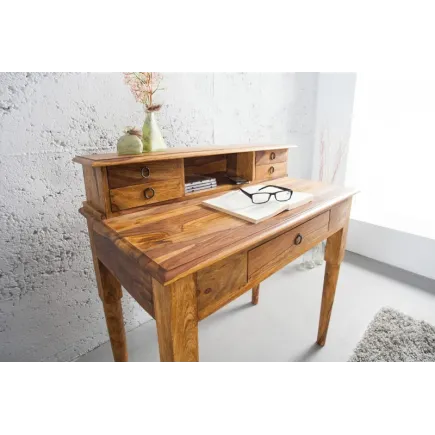 Bureau de 90 cm moderne avec rangement en bois massif