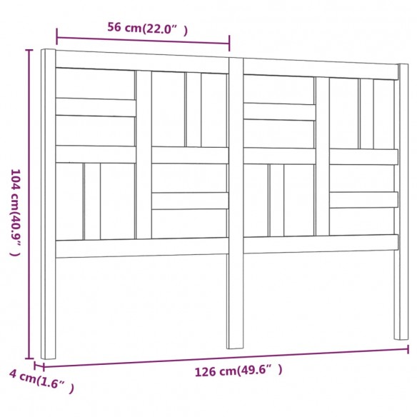 Tête de lit 126x4x104 cm Bois massif de pin