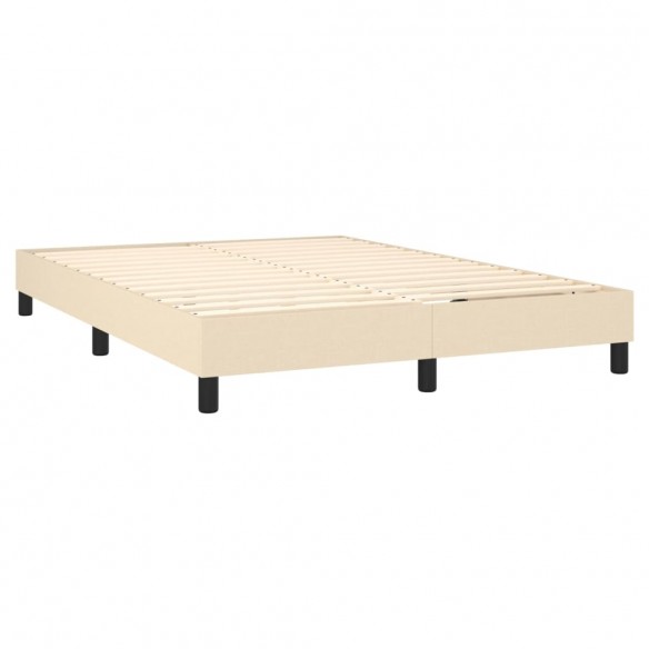 Sommier à lattes de lit avec matelas LED Crème 140x200 cm Tissu